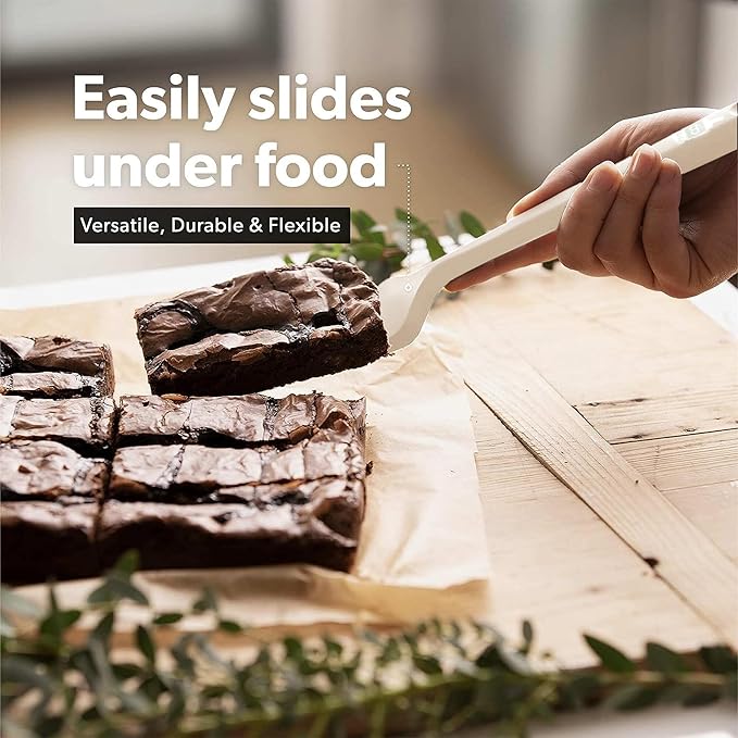 New DI ORO Silicone Turner Spatula Set - Kitchen Spatulas for Nonstick Cookware - Cooking Utensils for Flipping Eggs & Pancakes - 600°F Heat-Resistant BPA Free Turners - Dishwasher Safe (4pc, Clay)