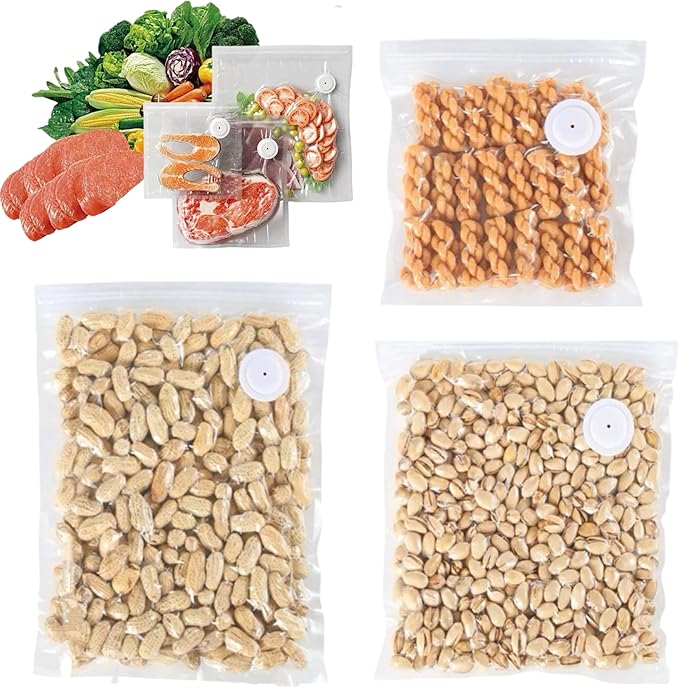 Reusable Vacuum Sealer Bag for Food Saver-30 BPA-Free Food Storage Bags 5X Longer Freshness Freezer Microwave Sous Vide Cook-Leak-Proof, No-Odor-Compatible with Handheld Vacuum Sealer(30bags)