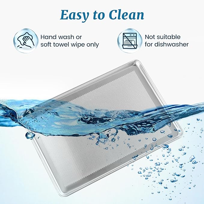 6 Pack Full Size Aluminum Perforated Baking Sheet Pan, 26"×18" Cookie Sheets For Oven in Bakery, Restaurant & Kitchen