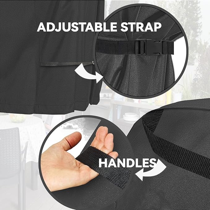 Patio Coffee Table Cover Black Heavy Duty Waterproof Cover 42" L x 24" W x 18" H for Rectangular Coffee Table