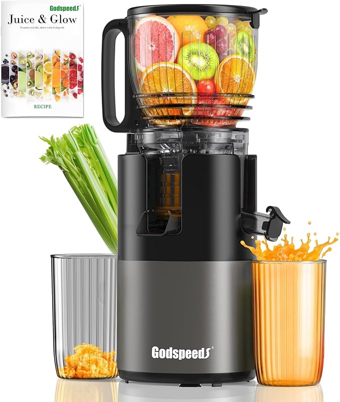 Juicer Machines, 5.8" Large Feed Chute Slow Masticating Cold Press Juicer for Whole Fruits & Vegetables, Easy to Clean & High Juice Yield