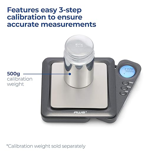 American Weigh Scales Blade Series Digital Precision Pocket Weight Scale, Gray, 650 X 0.1G (BL-650-GRY)