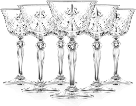 Barski Coupette Cocktail Glasses - Coupe Martini Glass - Set of 6 - Stemmed Drinkware - 5 Oz. - European Glassware