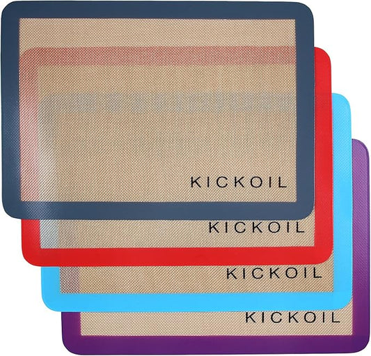 Silicone Baking Mat Large Set 4 Half Sheet-Silicone Bakeware Mat for Oven Reusable Heat Resistant Non Stick Baking Sheet BPA Free Cooking Supplies for Cookie, Bread, Macaron&Pastry,Rectangular