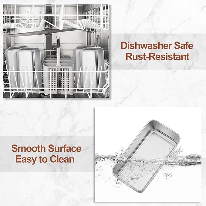 LIANYU 16 Pack 9x5 Inch Loaf Pans for Bread Baking, Stainless Steel Bread Baking Pans, Small Loaf Tins for Homemade Brownies and Pound Cakes, Dishwasher Safe