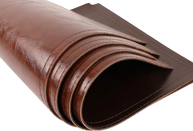 Waterproof PU Placemats, Faux Leather Dining Table Mat, Set of 4, Easy to Wipe Off Scrub Vinyl Mat, Heat & Stain Resistant for Office Conference Table, Home Decor