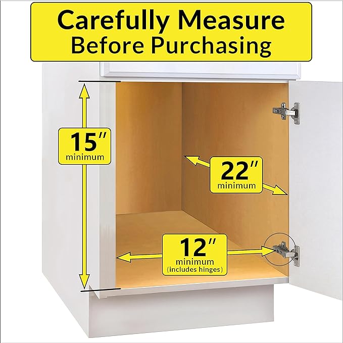 LYNK PROFESSIONAL® Pull Out Under Sink Kitchen Cabinet Organizer - 11.5 in. x 21 inch deep Drawer - Sliding Shelf Organizer for Cabinets and Undersink Storage Shelves - Lifetime Ltd. Warranty – Chrome