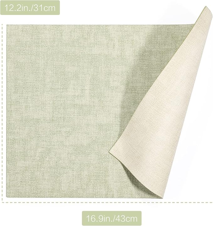 SUEH DESIGN Leather Placemats Set of 6 Reversible Table Mats Heat Resistant Waterproof No-Slip Place Mats for Dining Table Kitchen Parties