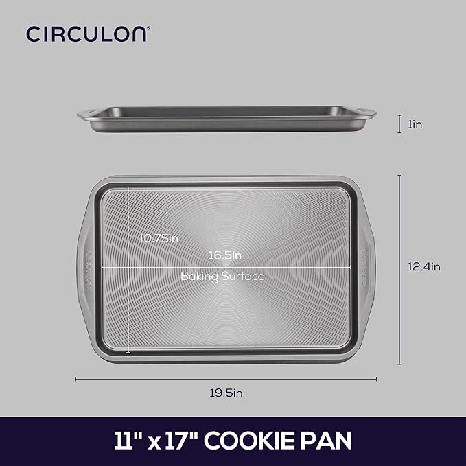 Circulon Nonstick Bakeware, Nonstick Cookie Sheet / Baking Sheet - 11 Inch x 17 Inch, Dark Gray
