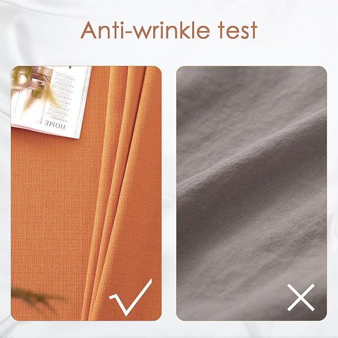 BALCONY & FALCON Rectangle Tablecloth Washable Wrinkle Resistant and Water Proof Table Cloth Decorative Linen Fabric Tablecloths for Dining Parties Kitchen Wedding and Outdoor Use (Pumpkin, 55x95)