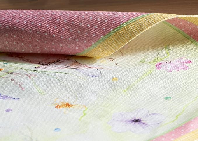 Maison d' Hermine Placemats Set of 4 100% Cotton Washable Cloth Place Mats, Reusable Table Mats for Kitchen Dining Decoration, Party, Wedding, Restaurant Spring/Summer (Easter Zest, 13" x 19")