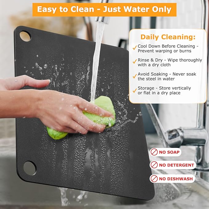 Pizza Steel, Baking Steel for Oven & Grill, Duvecfoi 13.8x13.8” Pizza Baking Pan for Artisan Pizza, Multi-Purpose Tool for Home Cooks & Lovers, Fast Heating, Crisp Crust(.25" Thick)