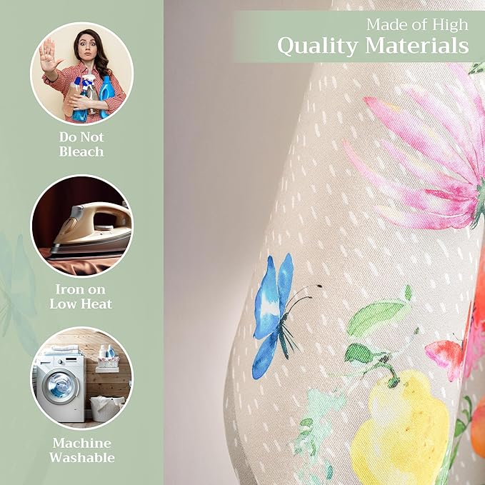 Maison d' Hermine Kitchen Towels Set of 2 100% Cotton 27.50" x 20" Reusable Cloth Tea Dish Towels Absorbent with Hanging Loop for Kitchen, Dining, Cocktail Parties Spring/Summer (Jardin D'Ete - Fog)