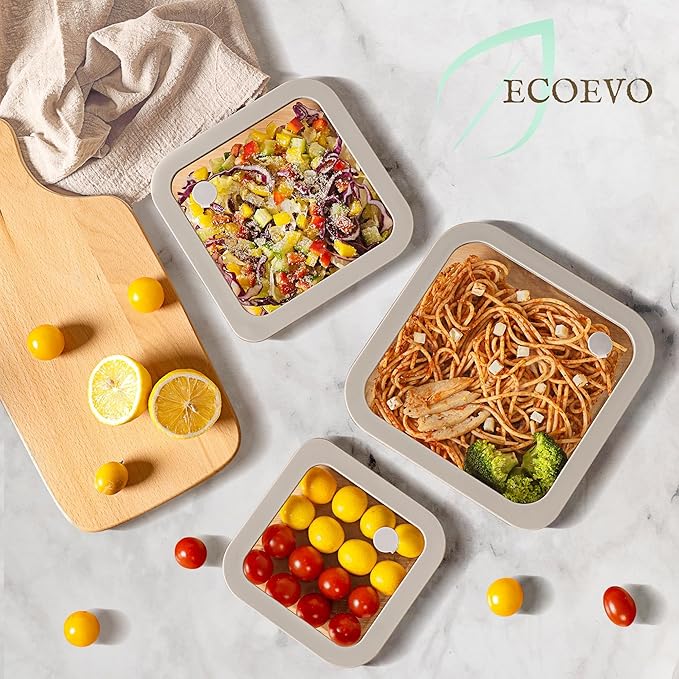 Glass Food Containers with Glass Lid, Microwave Safe Food Storage Container Set, 3 Pack, Square Shape, Food Containers with Lids, Meal Prep containers with Leak Proof Lid.