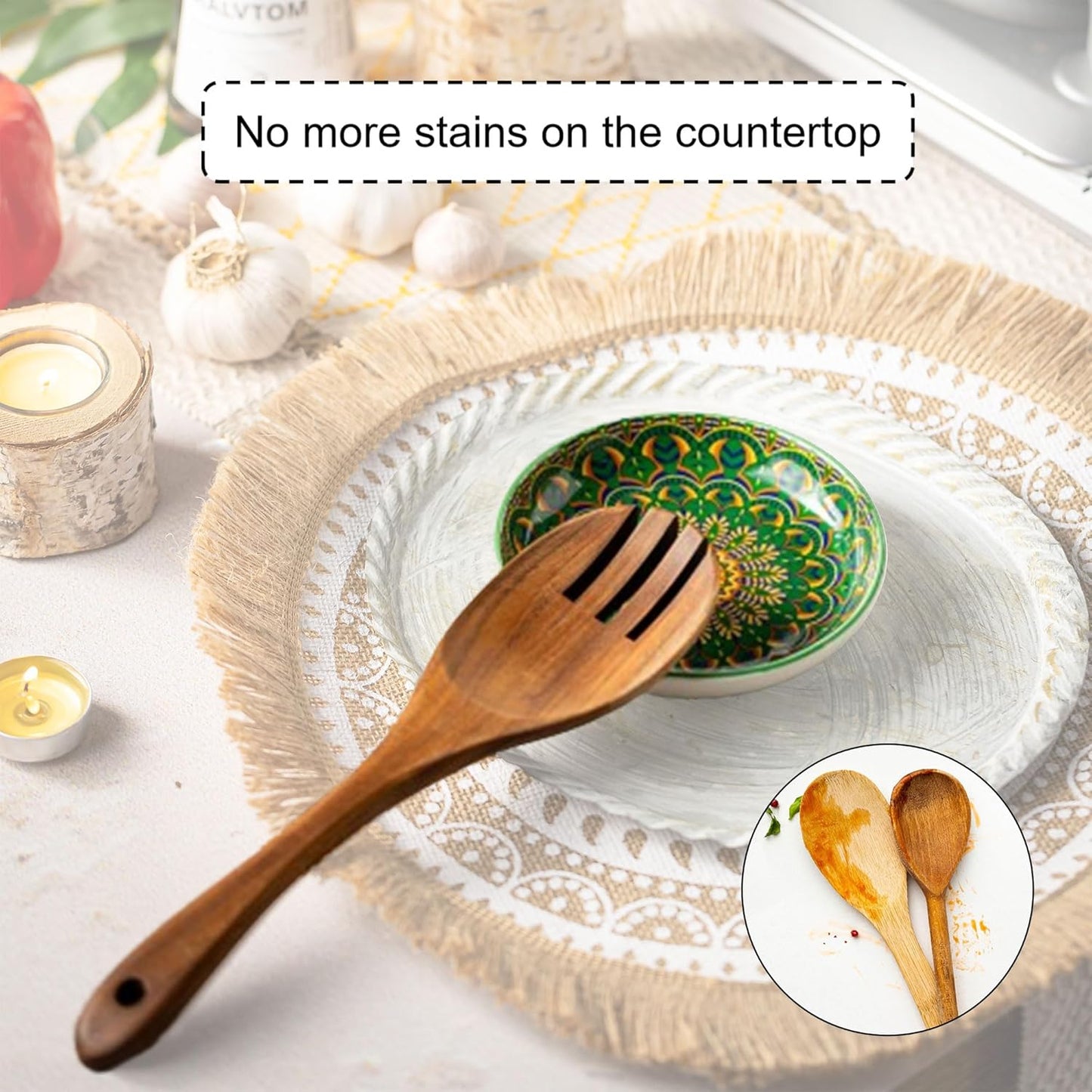 Spoon Rest for Stove Top, Bohemian Coffee Spoon Rest, Ceramic Spoon Holder for Kitchen Counter Cooking Utensil Rest, Modern Farmhouse Home DéCor