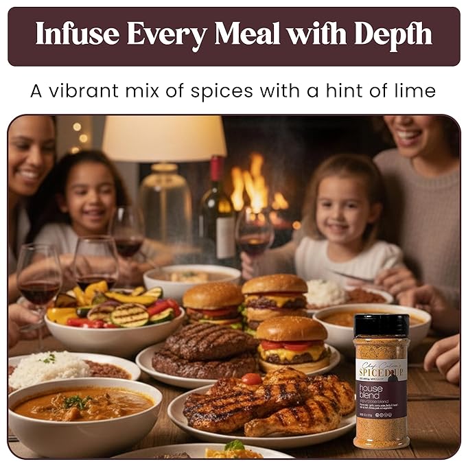 3 Pcs Spiced Up House Blend All Purpose Seasoning for Grilling & Cooking, Mix Spices for Roasting Chicken & Ribs | Bold, Smoky & Savory Flavor - Kosher, Non-GMO, Vegan, Gluten-Free Rub for Daily Use, 4.3 Oz