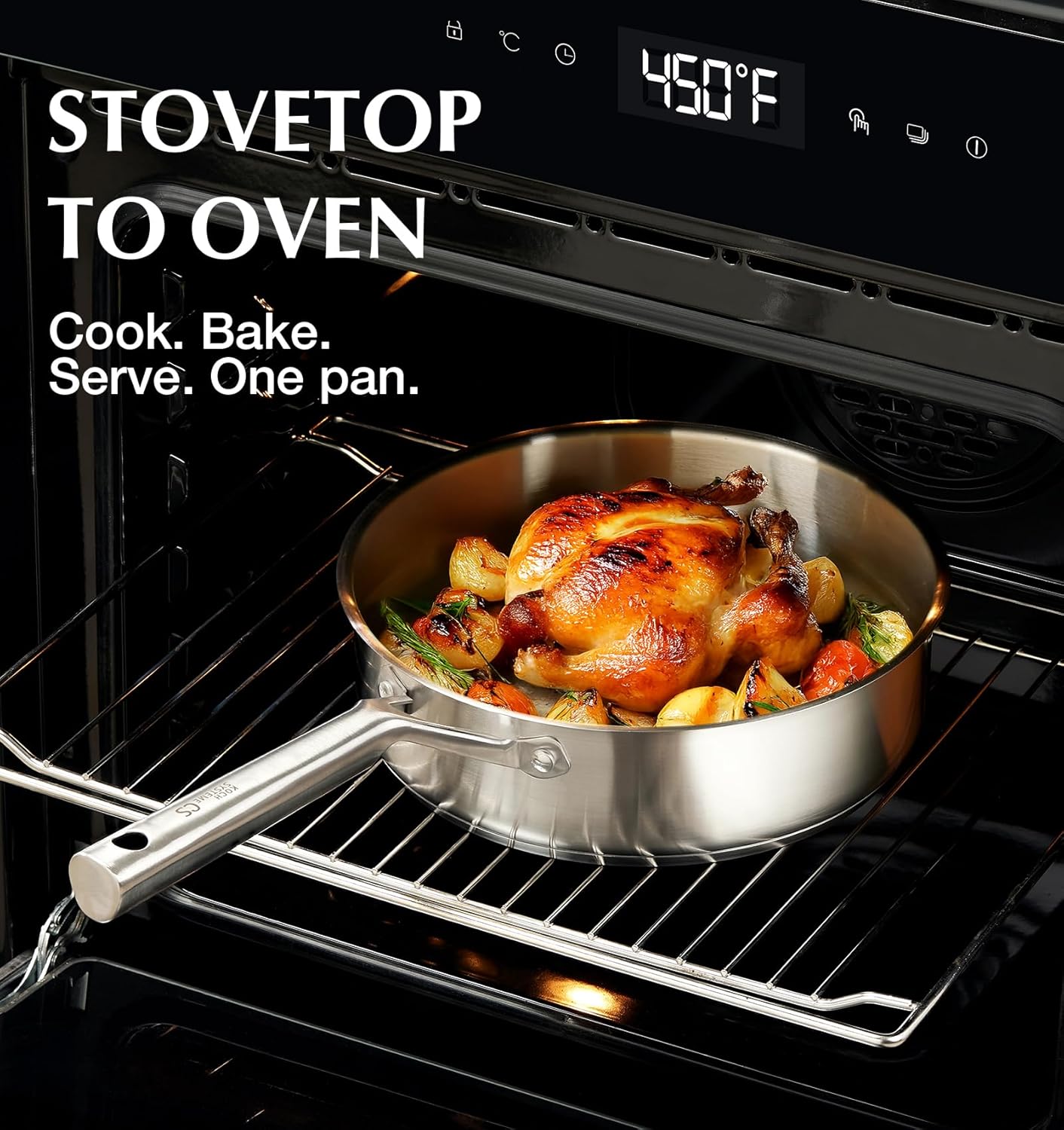 KOCH SYSTEME CS Stainless Steel Cookware Set 17 Piece, Professional 18/10 Stianless Steel Pots and Pans Set, 5-Layer Base, Oven & Induction Safe, Non-Toxic Kitchen Cookware Set for Family Cooking