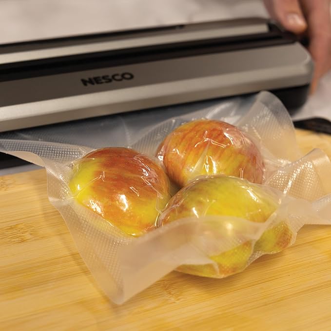 NESCO VS-74S Vacuum Sealer Machine – 3 Modes, Built-in Cutter, Soft Vacuum for Fragile Foods, External Canister Port, 20 Vacuum Bags Included, Compact Design