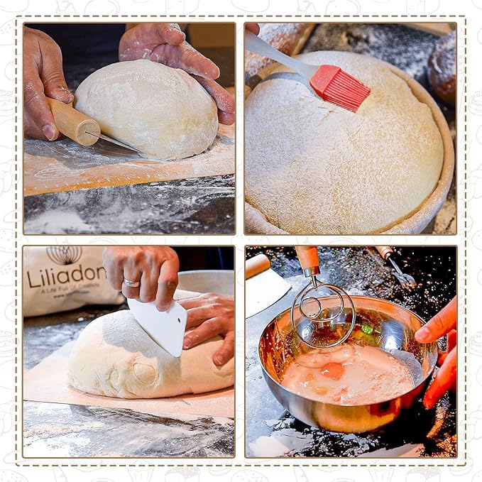 Sourdough Starter Kit - Bread Proofing Basket Set - Baking Accessories - Gift Set