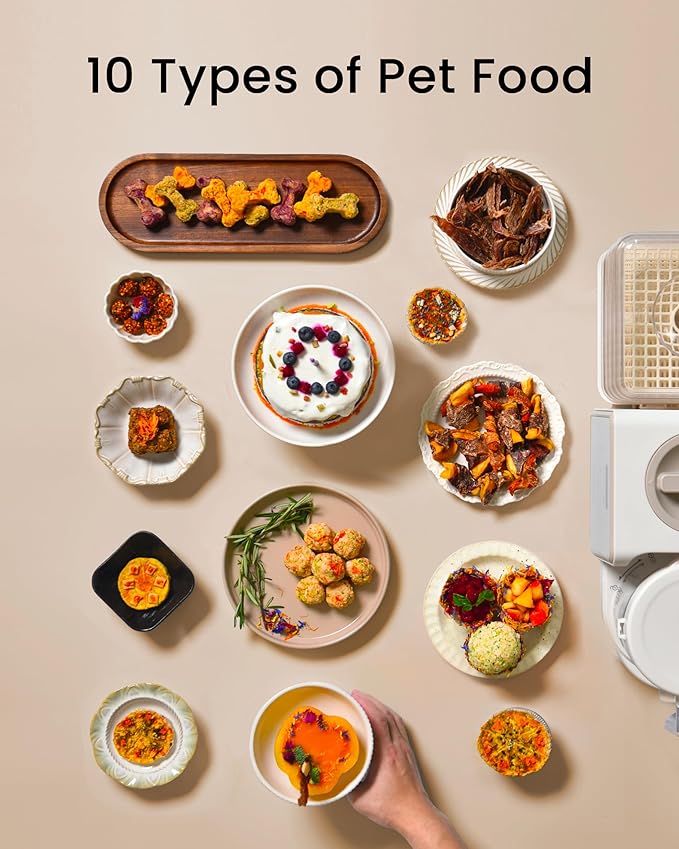 Pet Fresh Maker - 5.5-Qt Food Processor, 10 Types of Homemade Pet Foods for Dogs, Cats & Small Pets, 7-in-1 Cooking & Chopper Machine with Easy One-Step Touch Panel,DIY Recipes,Wet Cat Food,Dog Treats