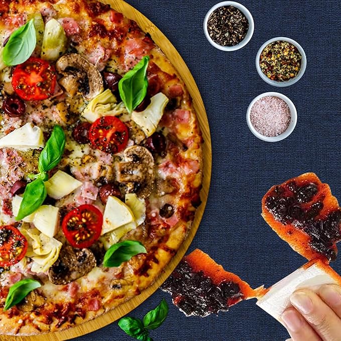 DOLOPL Placemats Set of 6, Reversible Wipeable & Heat Resistant Place Mats, Modern Faux Leather Table Mats for Kitchen, Neutral Washable Tablemats for Dining Table Decor, Wedding, Party(Navy Blue)