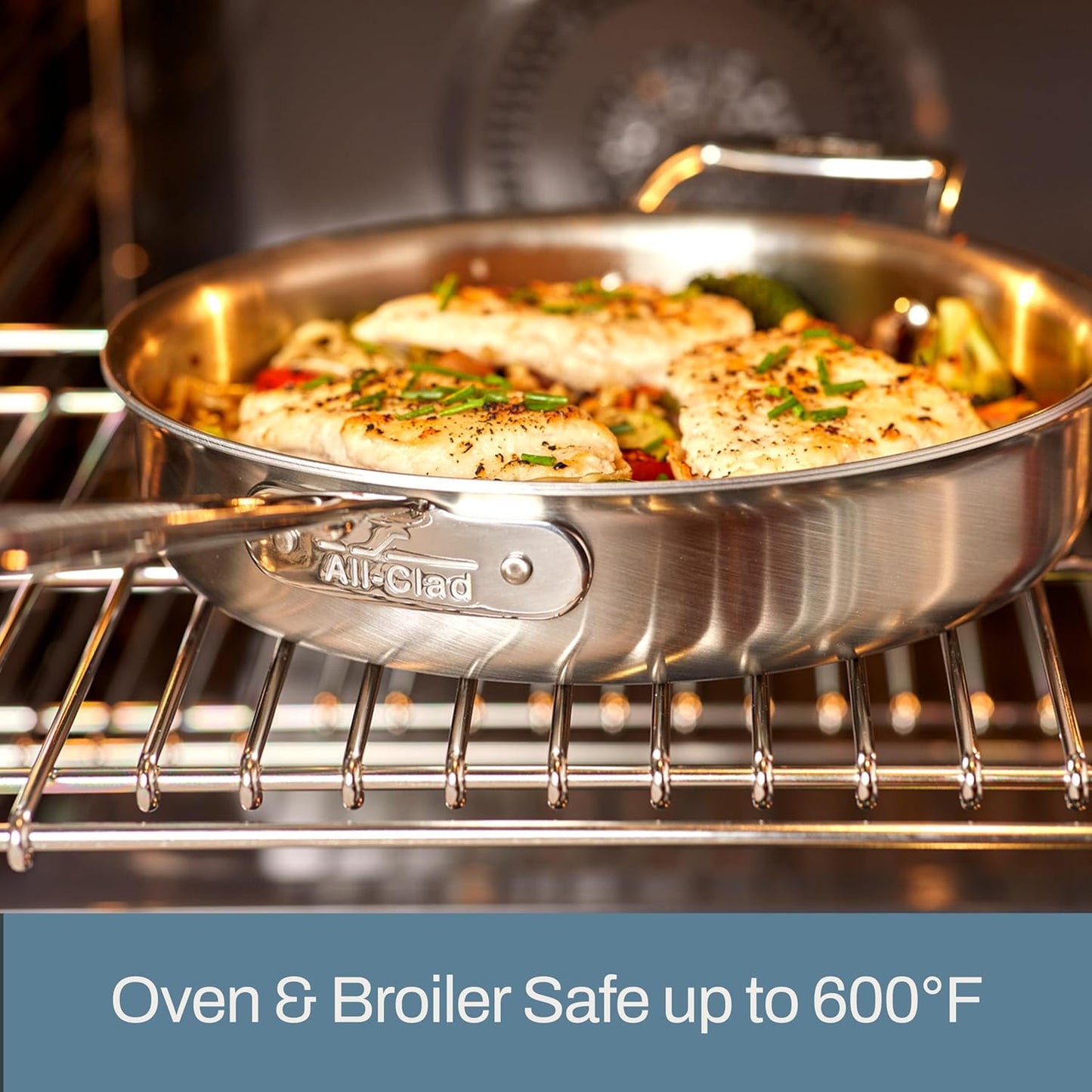 All-Clad D5 Brushed 5 Ply Stainless Steel Cookware Set 10 Piece w/ Frying Pans, Pots and Pans Set, Induction, Oven Broiler Safe 600F, Silver