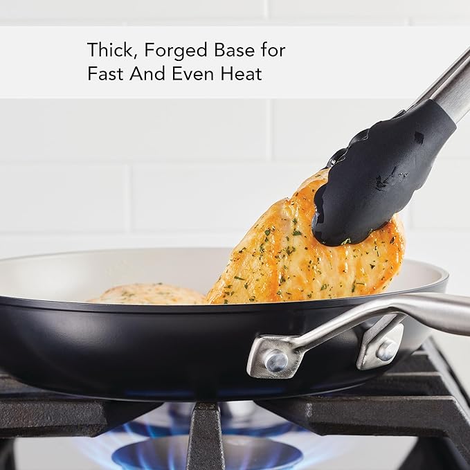 KitchenAid Hard Anodized Ceramic 9-Piece Nonstick Cookware Set – Includes Fry Pans, Saucepan, Stockpot, Durable, Even Heating, Oven Safe to 500°F, Matte Black