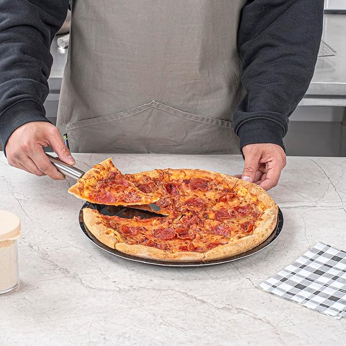 Restaurantware-Eco Pie 12 Inch Paper Pizza Trays, 50 Round Pizza Pans - Oven-Ready, Microwavable, Black Paper Pan For Individual Personal Pizzas, For Baking, Cooking, Bread, Meat, Or Pies