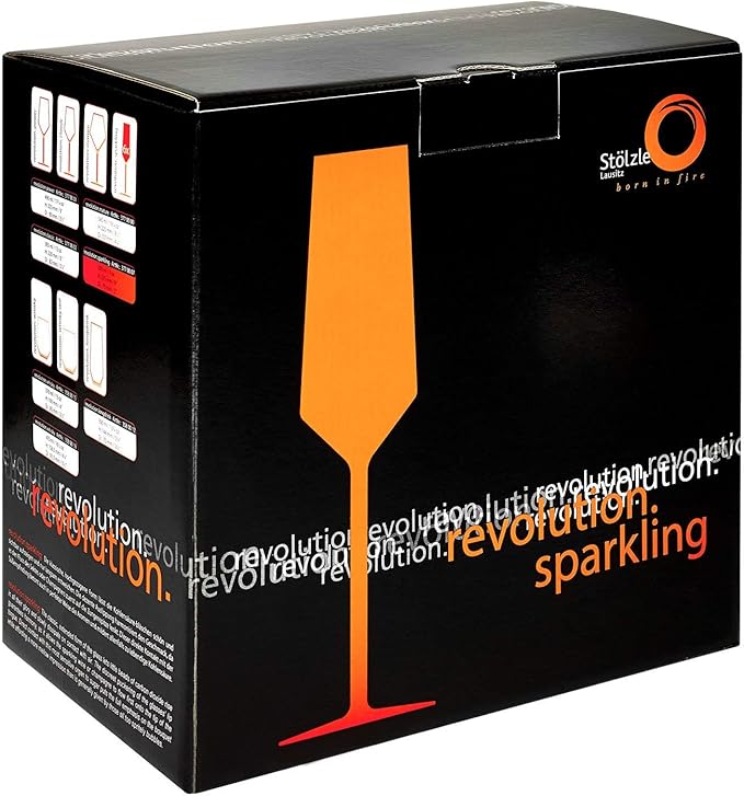 Stölzle Lausitz Champagne Glasses Revolution Set of 6, 6 3/4 oz – Elegant Crystal Glasses Ideal for Champagne, Prosecco & Sparkling Wines – Dishwasher Safe & Made in Germany