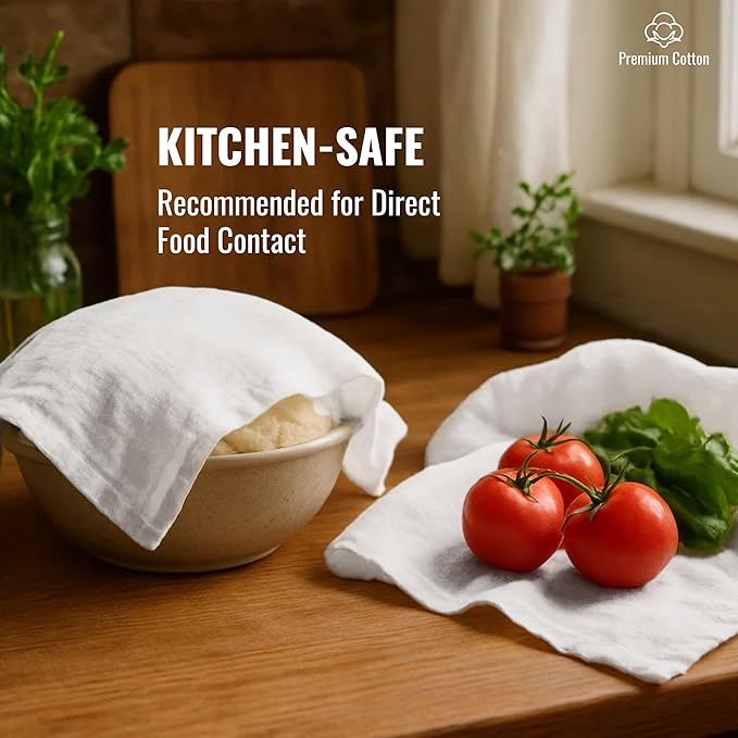 LITO LINEN AND TOWEL Flour Sack Towels – 100% Cotton, 28x28 Inches, Highly Absorbent, Embroidery-Ready Tea Towels for Kitchen & Crafts, Farmhouse Decor, Pack of 3 White