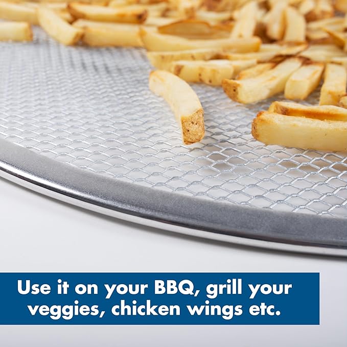 Norjac 16 Inch Pizza Screen, 6 Pack – Aluminum Mesh for Oven, Seamless, Rust-Free, Durable Baking Trays for Crispy Crusts