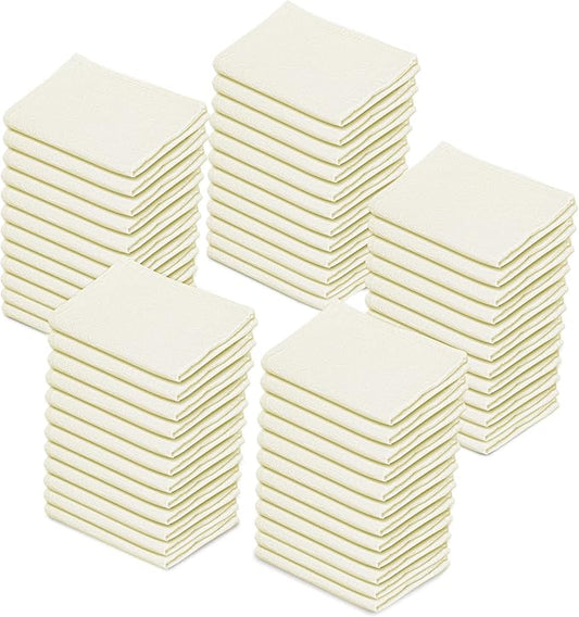 Flour Sack Towels | Tea Towel for Crafts| Kitchen Dish Cotton Blank Towel for Embroidery| Baking Bread Proofing Linen Cover| Thick Absorbent Quick Dry | 50 Pack 28"x28" Natural