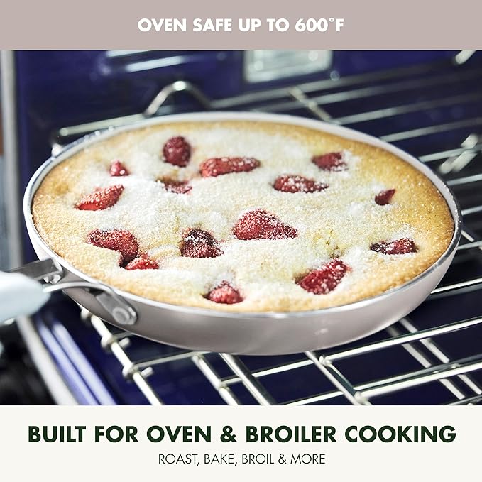 GreenPan Nova 10-Piece Cookware Pots & Pans Set, Oprah’s Favorite Things 2024, PFAS-Free Ceramic Nonstick, Fry, Sauté, Stockpot, Utensils, Lids, Induction Suitable, Dishwasher & Oven Safe, Clay