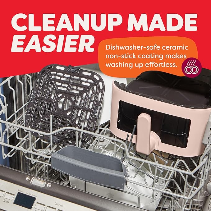 Instant Pot 4Qt VORTEX 6-in-1 Mini Air Fryer, Custom Program Options, Air Fry, Broil, Roast, Dehydrate, Bake, Reheat, Rosewater, 4 Quarts