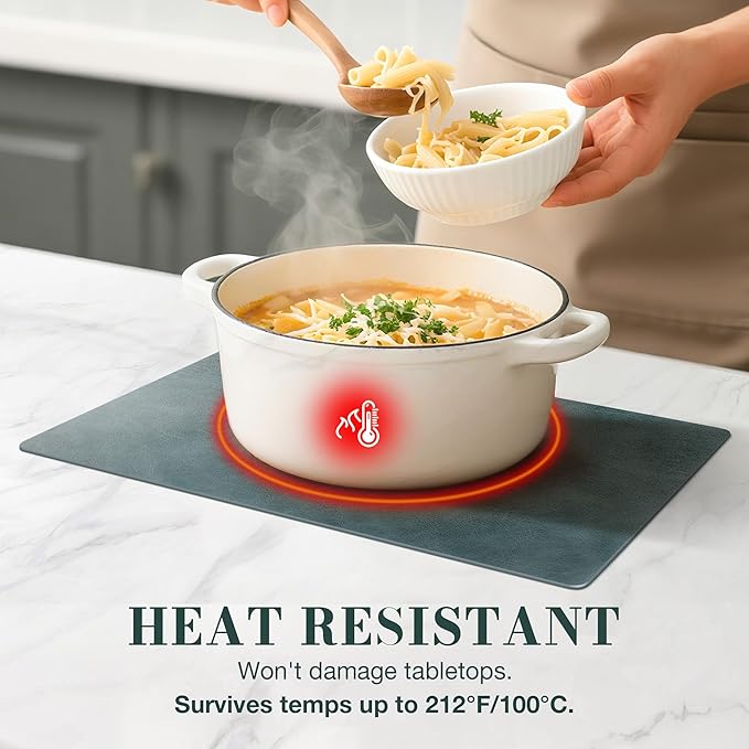 Roxifina Faux Leather Placemats Set of 8 - Vinyl Placemats Wipeable Waterproof Oil-Proof PU Place Mats Heat Resistant Reversible Table Mats for Dining, Kitchen, Outdoor, 12 x 17 Inch (Blue-Gray)