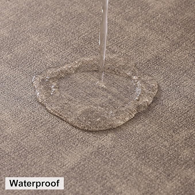 homing Round Faux Leather Placemat and Coaster 4 Packs, Washable Heat Resistant Dining Place Mats, Wipeable Double-Sided Table Mats for Indoor and Outdoor, Diameter 13 and 3.93 inch, Camel