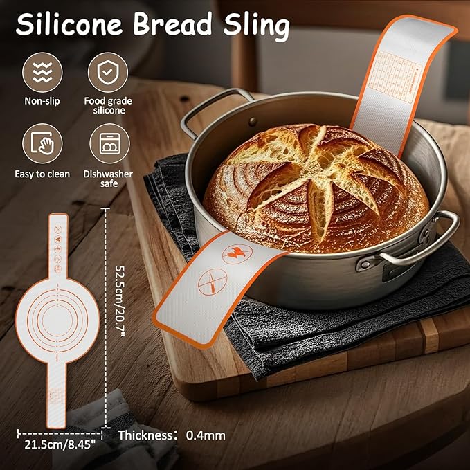 Banneton Bread Proofing Basket, Sourdough Bread Baking Supplies Kit, 10" Oval & 9" Round Banneton Baskets, Sourdough Basket Starter Set with Brush, Oil Can, Dough Whisk, Sling