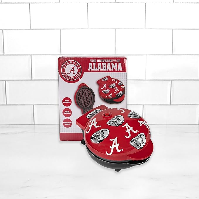 Uncanny Brands Alabama Crimson Tide Mini Waffle Maker - Small Kitchen Appliance