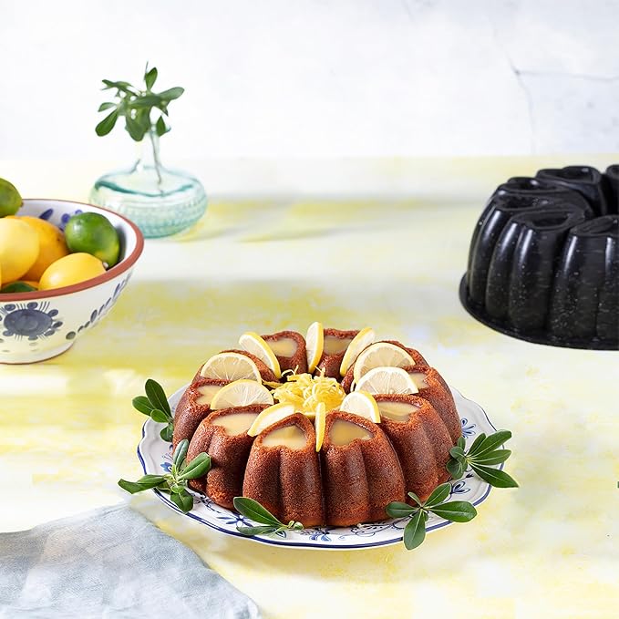 Heart Shape Cast Aluminum Molded Cake Pan, Titanium Coating, Non-Stick, 12 Cups, 10 Inch Pound Pan intended for Bundt Cakes, Gifts for Mom, Fluted Tube, Easy to Clean (3-Pack, Gold-Black-Red)