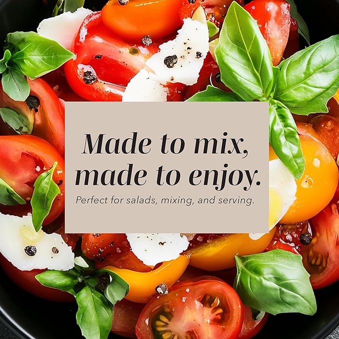 COOK WITH COLOR Mixing Bowls with Lids - 12 Piece Plastic Nesting Bowls Set includes 6 Prep Bowls and 6 Lids, Non Slip Bottom and Embossed Design - Microwave Safe (Cream)