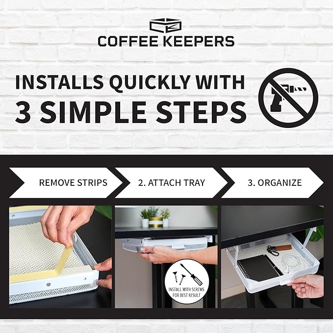 Everything Keeper - Organizer for Home, Kitchen, Bathroom, RV, Small Spaces - Storage Organizers - Compact Metal Basket - Under Cabinet Holder - Easy Install - Holds Strong - 13 x 10 x 2.5 in