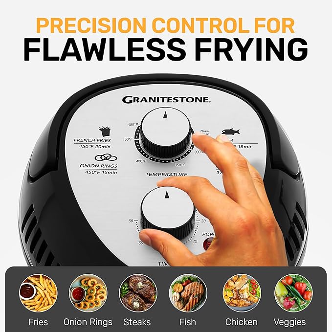 Big Boss 16Qt Extra Large Glass Air Fryer Non Toxic – Family Sized 4 in 1 Cooker with 3 Cooking Sections, Stainless Steel Racks for French Fries, Chicken, No Preheat, Self Cleaning, Dishwasher Safe