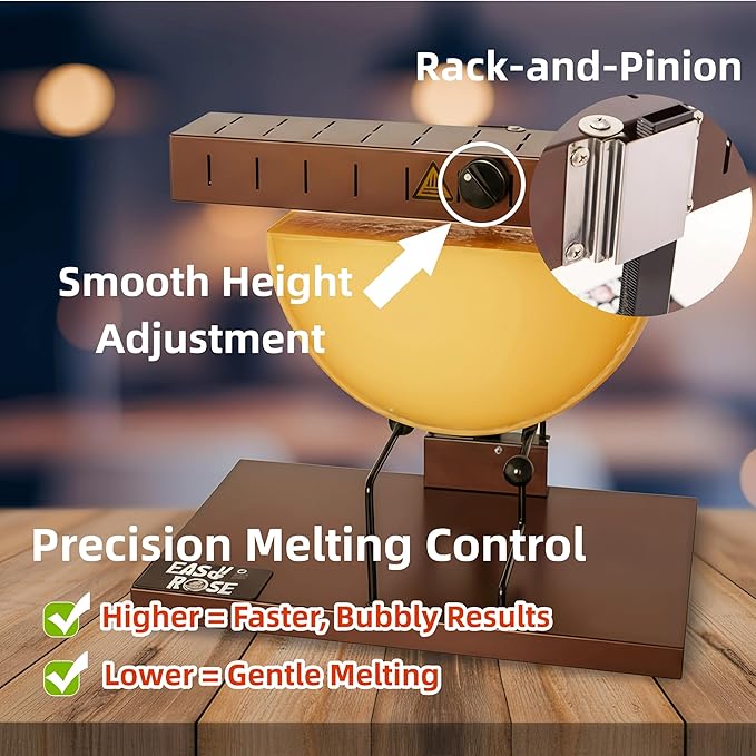 Commercial Electric Raclette Cheese Melter Grill – 850W with Tilt-Release Pan, Rack & Pinion Height Control for Half-Wheels Cheeses Countertop Melt Station for Restaurants & Catering Kitchens