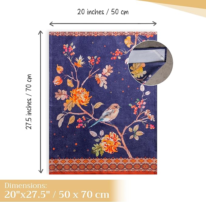 Maison d' Hermine Kitchen Towels Set of 3 100% Cotton 20" x 27.5" Reusable Cloth Tea Dish Towels Absorbent with Hanging Loop for Kitchen Dining Thanksgiving Christmas Decorations (Kelim - Infinity)