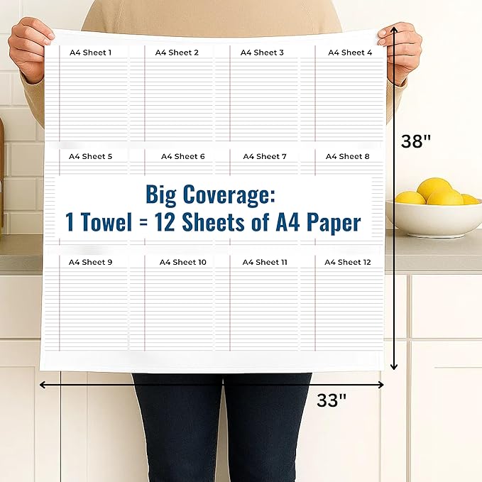 Flour Sack Towels | Tea Towel for Crafts| Kitchen Dish Cotton Blank Towel for Embroidery| Baking Bread Proofing Linen Cover| Thick Absorbent Quick Dry| 2 Pack 33"x38" Natural