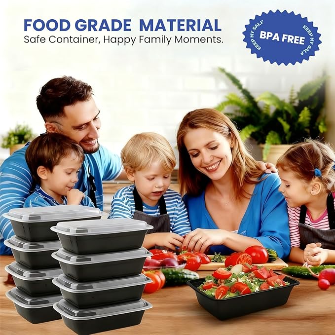 38oz 50 Pack Meal Prep Containers Reusable, Disposable Food Containers with Lids BPA Free, Microwave/Dishwasher/Freezer Safe To Go Containers for Thanksgiving