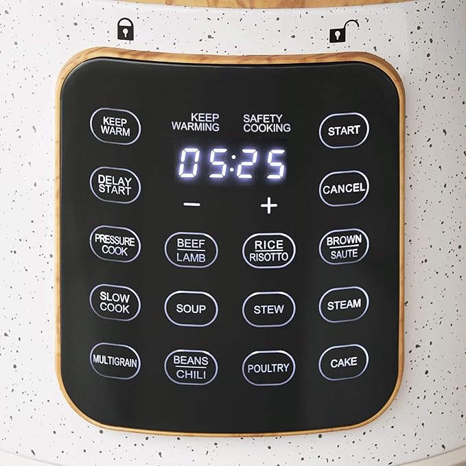 Pioneer Woman 6 Quart Electric Pressure Cooker with Touch Control Display, 7-in-1 Multi-Cooker for Slow Cooking, Sautéing, Steaming & More