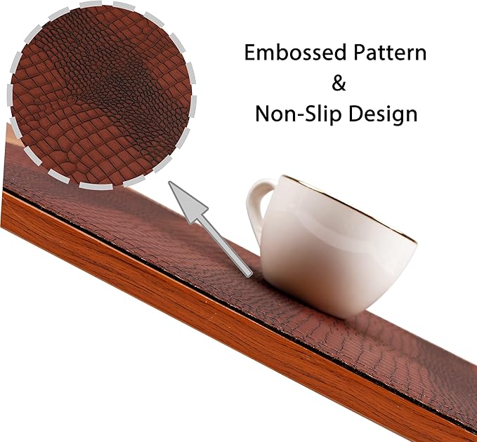 Faux Leather Placemats, PU Table Mats, Waterproof, Stain Resistant, Heat Resistant, Non-Slip Easy to Clean for Kitchen Dining Table, Conference Table, Brown