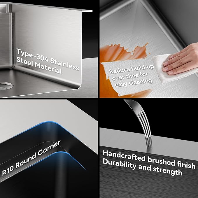 TORVA Kitchen Bar Sink, 13x17inch RV Kitchen Sink, 16 Gauge Stainless Steel Topmount Single Bowl Sink with Cutting Board - 6 Inches Deep Bar/Prep Basin