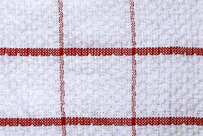 AMOUR INFINI Cotton Kitchen Dish Cloths Set of 8 – Highly Absorbent, Super Soft Premium Terry Cleaning Cloth (12"x12" Inch) Premium Dishcloths for Washing Dishes (Red)